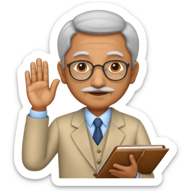 old indian male teacher sticker