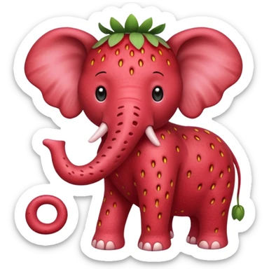 Make a  strawberry elephant sticker
