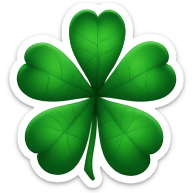 Black 4 leaf clover  sticker