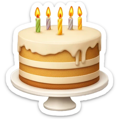 Aestetic beige birthday cake  sticker