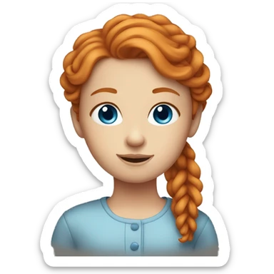 Ginger beautiful girl with blue eyes  sticker