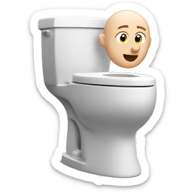 Skibidi toilet with bald man coming out of toilet bowl  sticker