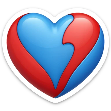 corazon azul y rojo sticker