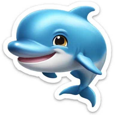 Create a cute emoji of little dolphin  sticker