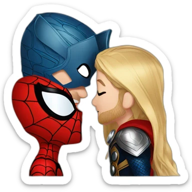 spider man kiss thor sticker