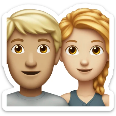 Blonde girl and redhead guy sticker