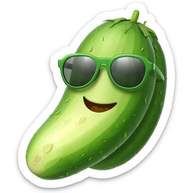 cucumber with sunglasses on sticker
