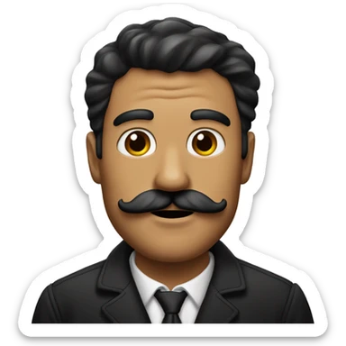 homme noir avec la moustache rasée des deux coté sticker