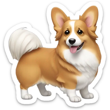 Long haired corgi sticker