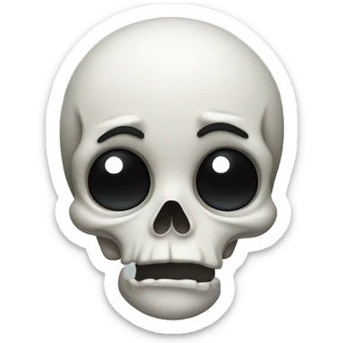 skull emoji with crying tears sticker