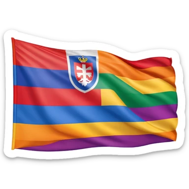 A slovak flag combined with a gay flag sticker
