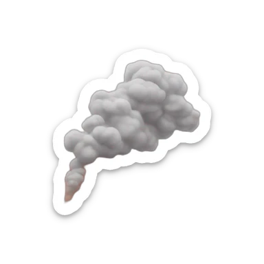 smoke between two peach colored hills sticker