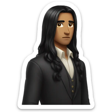 Long black hair serious and impatient rich 22 yrs old sticker