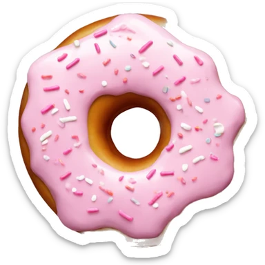 Donut with white icing  and light pink sprinkles sticker
