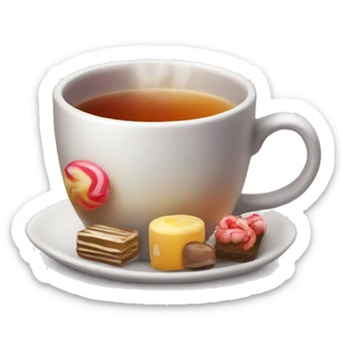 Warm tea with sweets sticker
