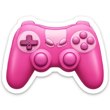 Vibrant pink colored gaming controller with light pink buttons  sticker