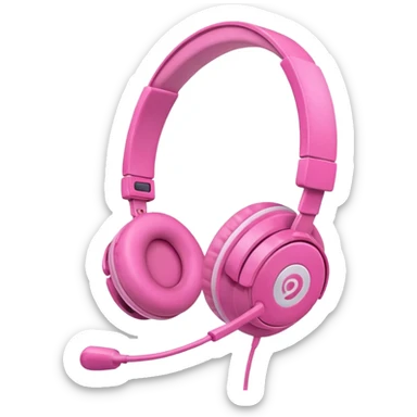 Headset Pink color  sticker