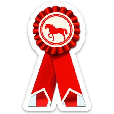 Red horse show award ribbon no text  sticker