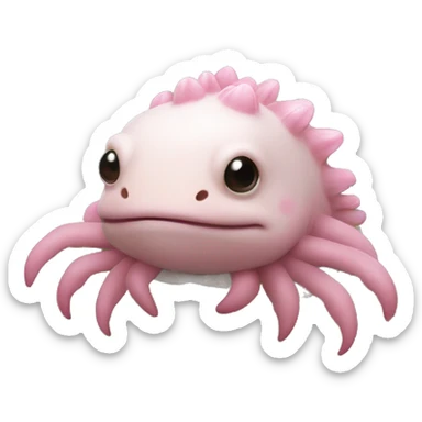 Axolotl sakura flowers on it a head sticker