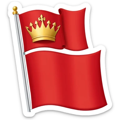 “Emoji-style red waving castle flag, flat clean lines, simple heraldic shape, no castle shown.” sticker