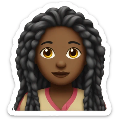 fat black girl with dreads sticker