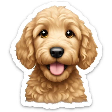 Golden doodle puppy sticker