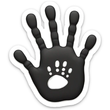 black 5 fingered handprint sticker