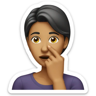 lady pinching her nose  sticker