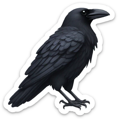 Right black raven's wing outstretched sticker