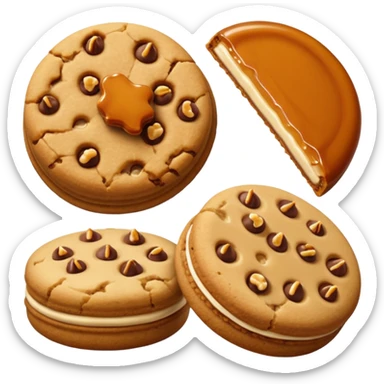 Cookis praline and hazelnut and cramel sticker