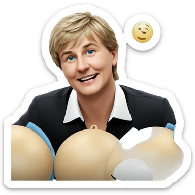 smiling boy with blue eyes sticker