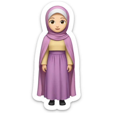 Standing up girl emoji, wearing a hijab. Include the whole body sticker
