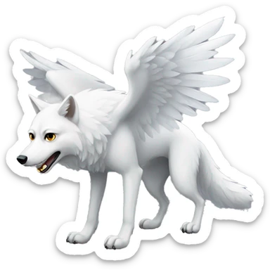 White winged wolf sticker