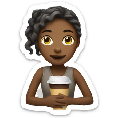 Girl with Café  sticker