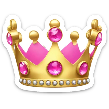 Simple gold queen crown with pink jewels sticker