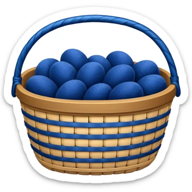 Basket with blue velvet sticker