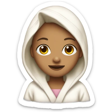 Girl in bath robe sticker