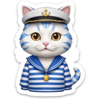 Cat in sailor costume sticker