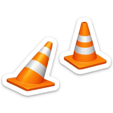 Orange traffic cone no stripes sticker