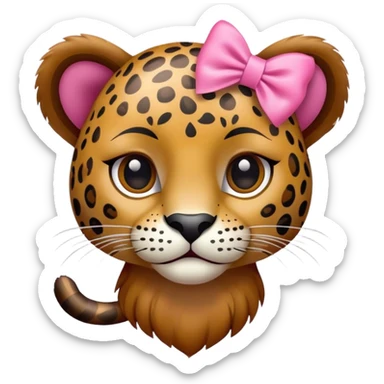 Onça pintada com o laço rosa sticker