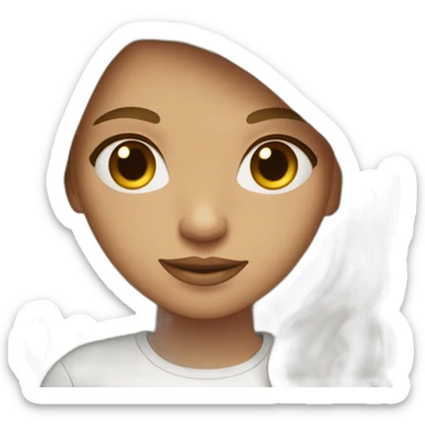 Medium lenght Dirty blonde hair girl with brown eyes  sticker