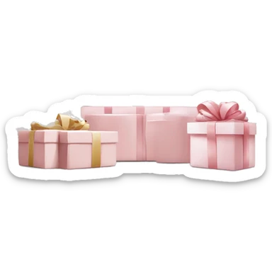 Light pink Christmas gifts under a white Christmas tree  sticker