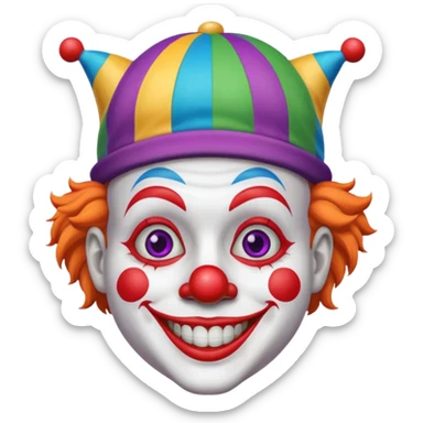 Clown with jester hat sticker