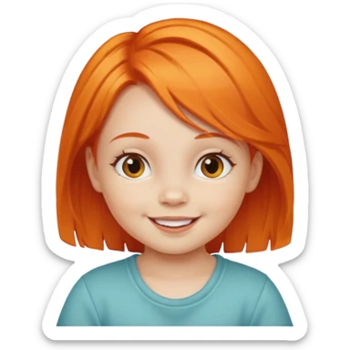 girl baby with orange hair sticker