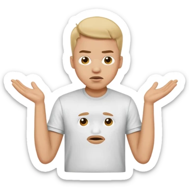 cool confused men person shrug pose sticker