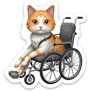 cat in a pet wheelchair sticker