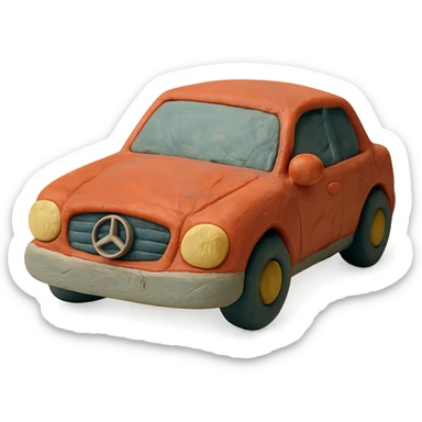 Mercedes car in claymation style sticker