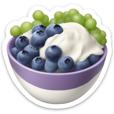 yoghurt bowl with grapes and blueberries sticker