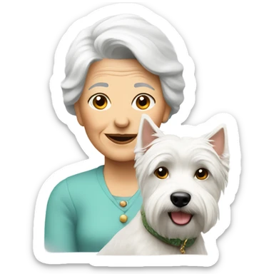 An older lady with westie sticker