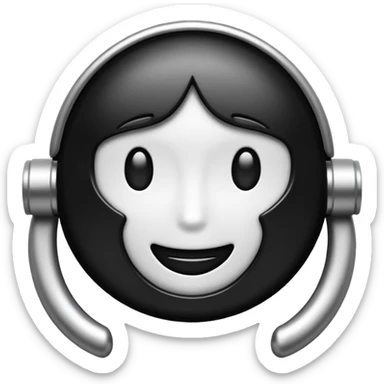 the classic fast forward emoji ⏩  in black and white sticker